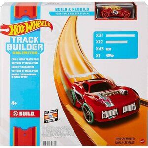 Hot Wheels Mega Track Set: 40-ft Raceway & 1:64 Scale Car Christmas Birthday